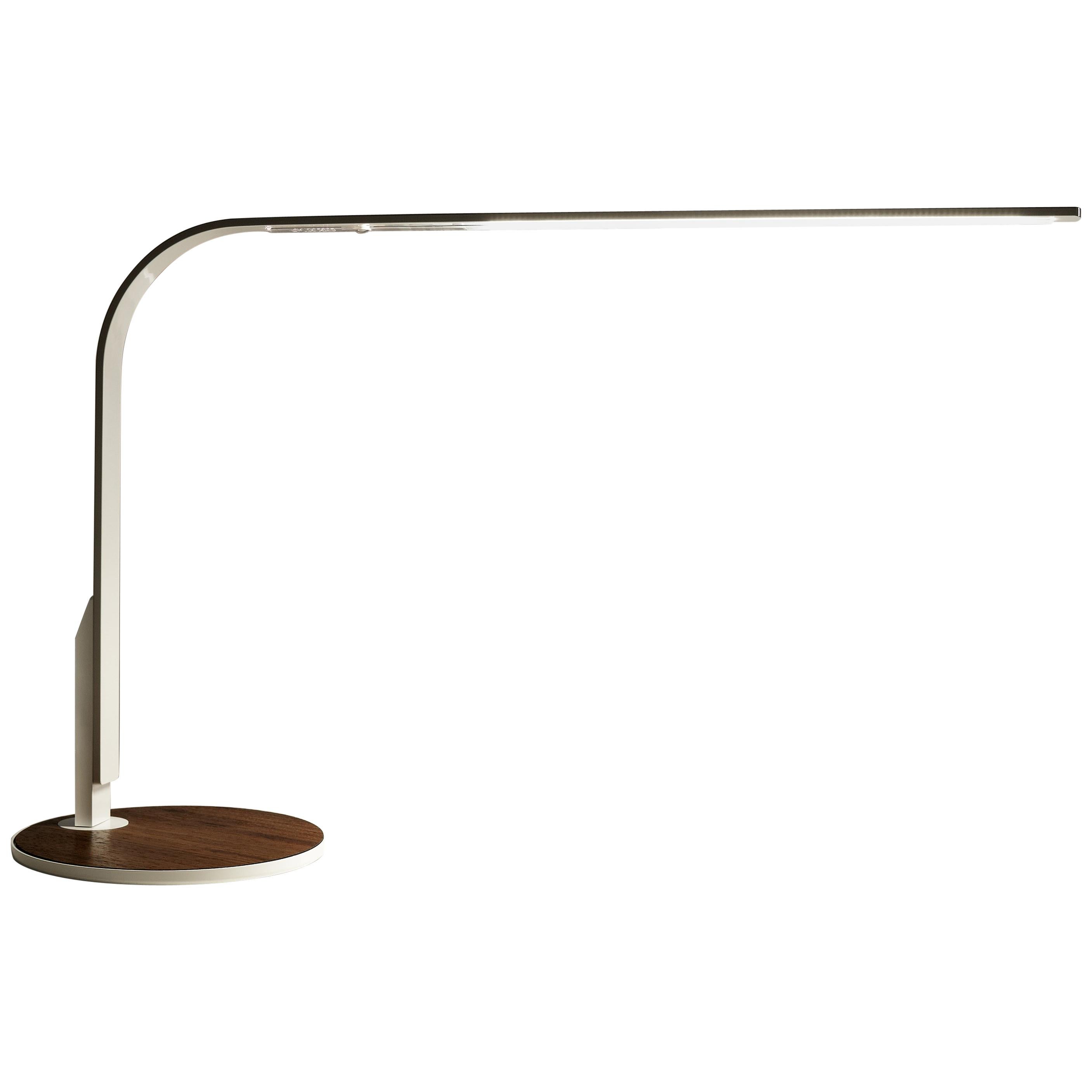 Lim360 Table Lamp in Aluminum and Walnut by Pablo Designs For Sale