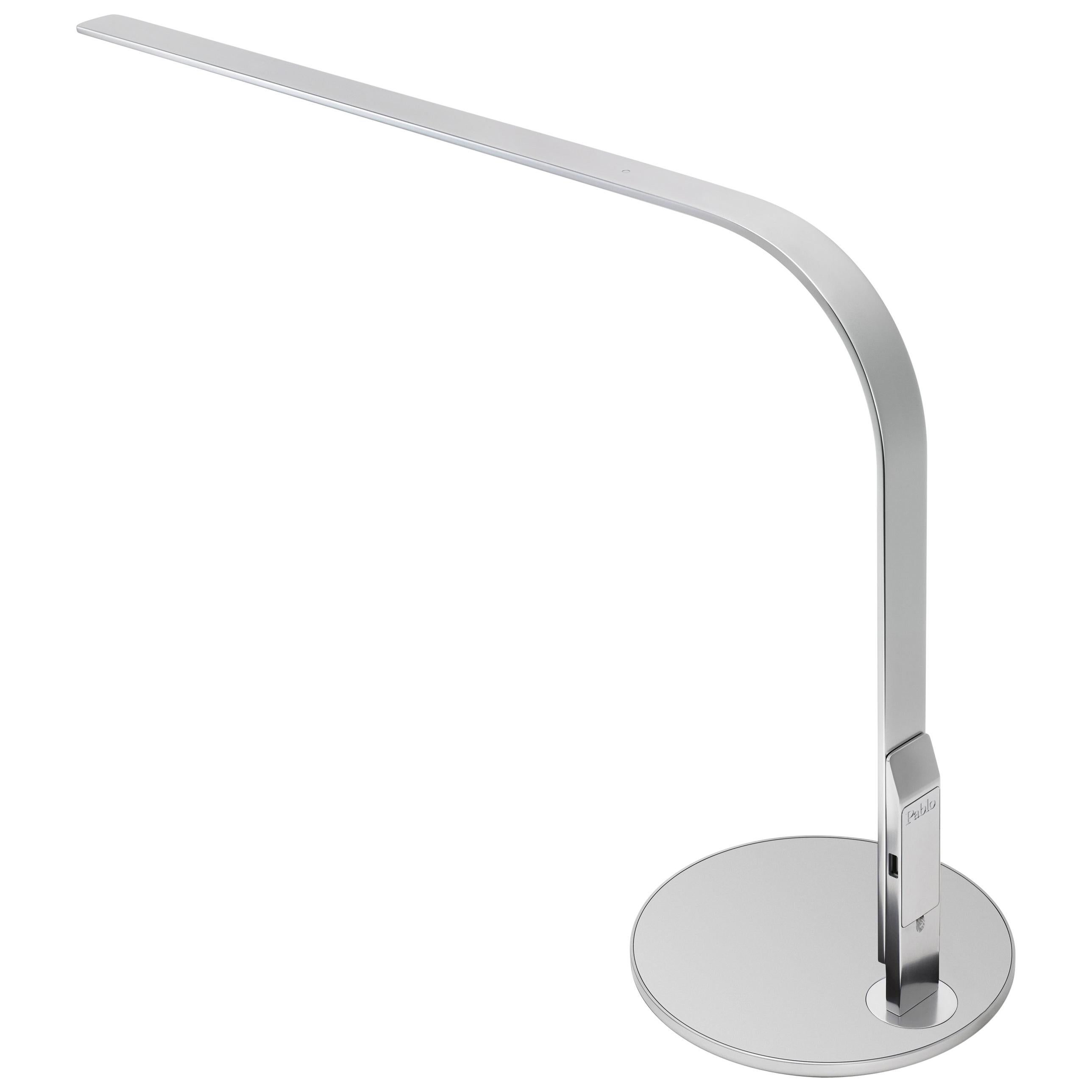 Lampe de bureau Lim360 en aluminium et argent par Pablo Designs