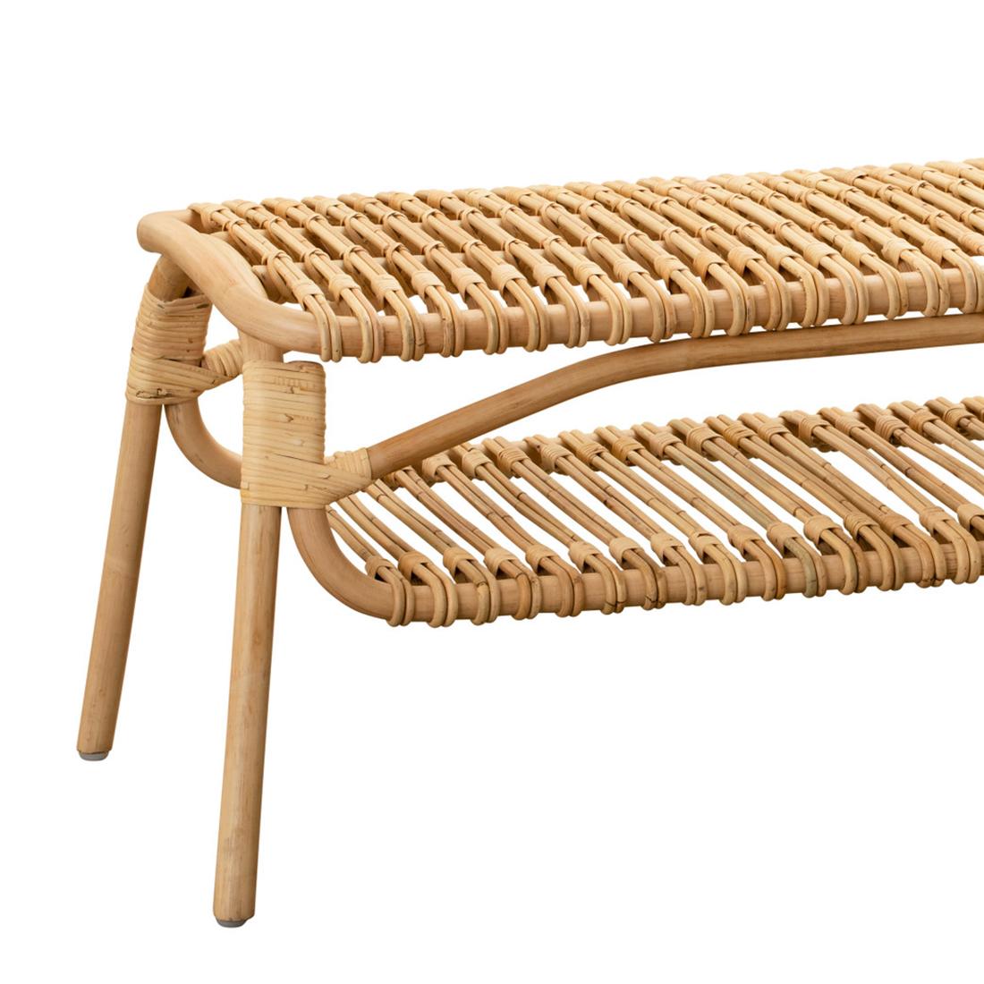 French Lima Rattan Bench For Sale