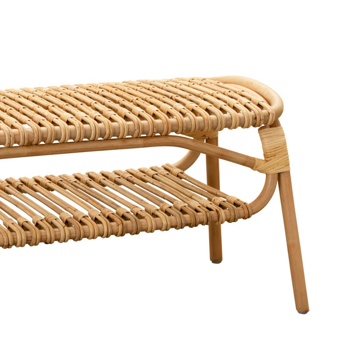 Hand-Crafted Lima Rattan Bench For Sale