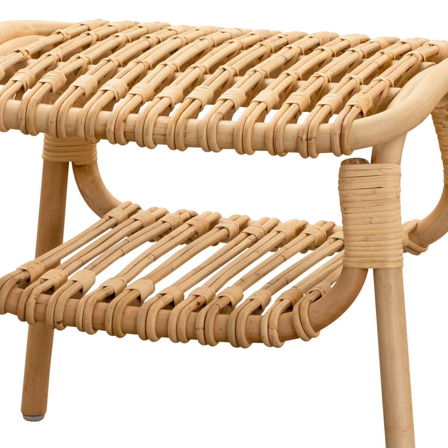 French Lima Rattan Stool For Sale