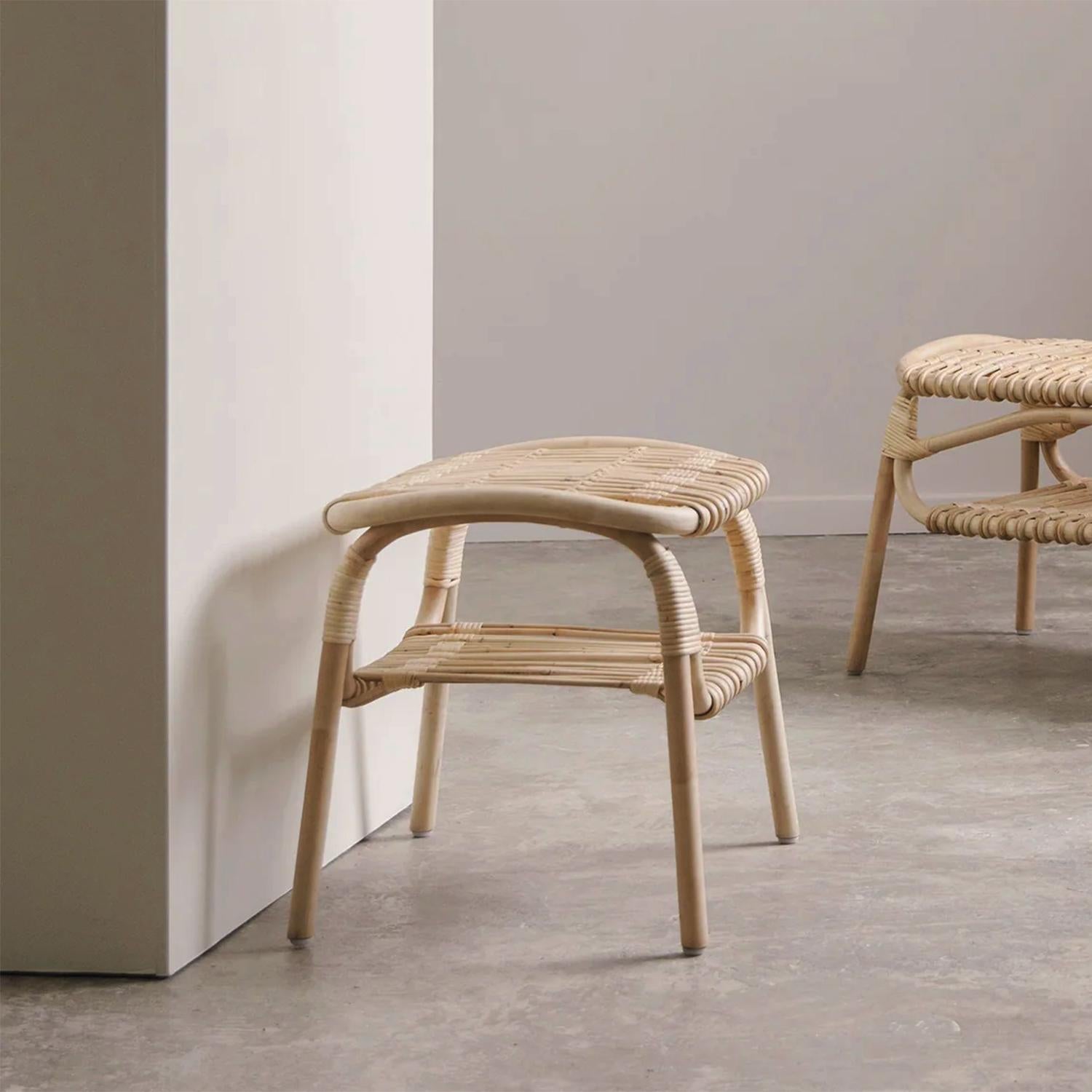 Contemporary Lima Rattan Stool For Sale