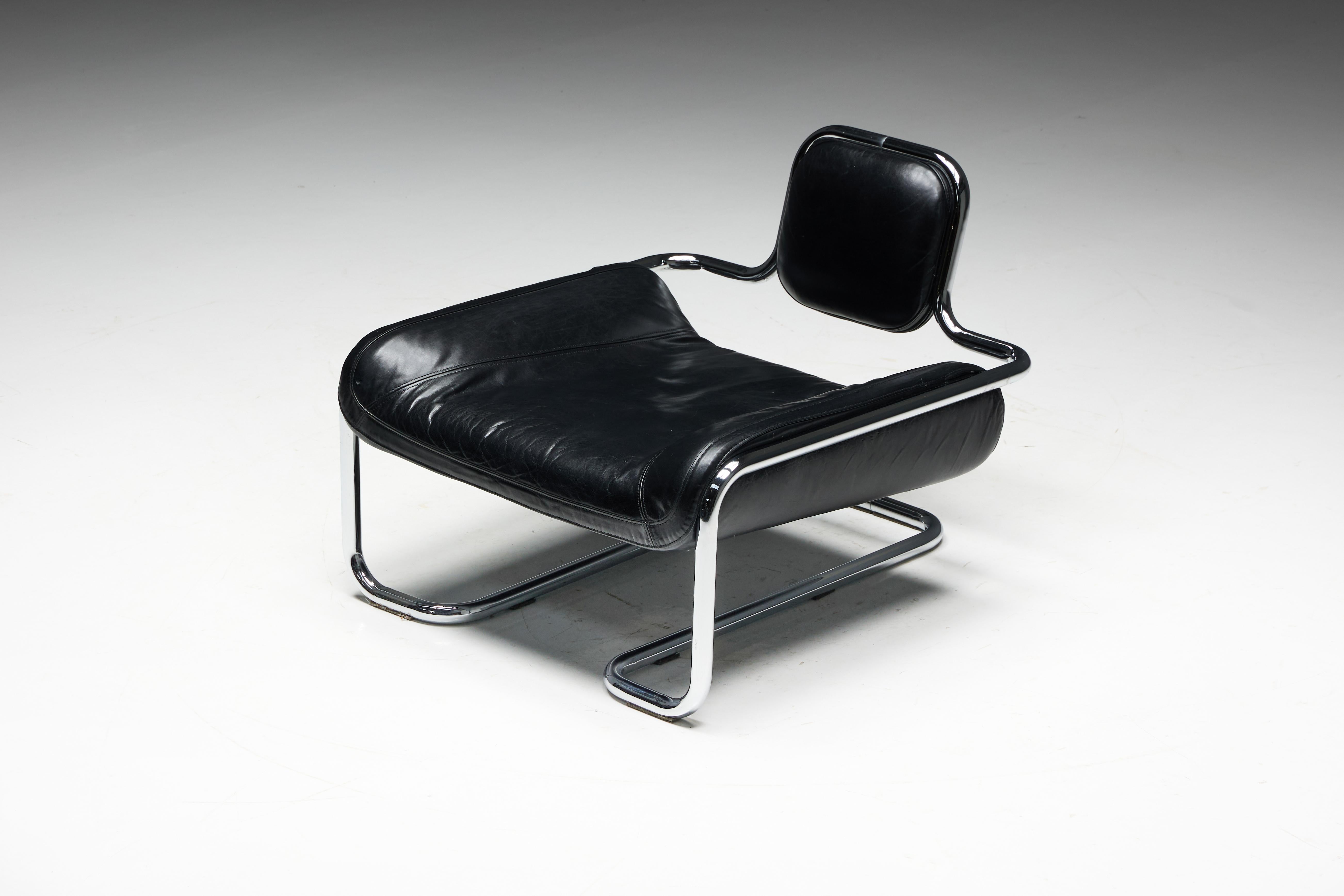 'Limande' Low Easy Chair by Kwok Hoi Chan, France, 1970s 6