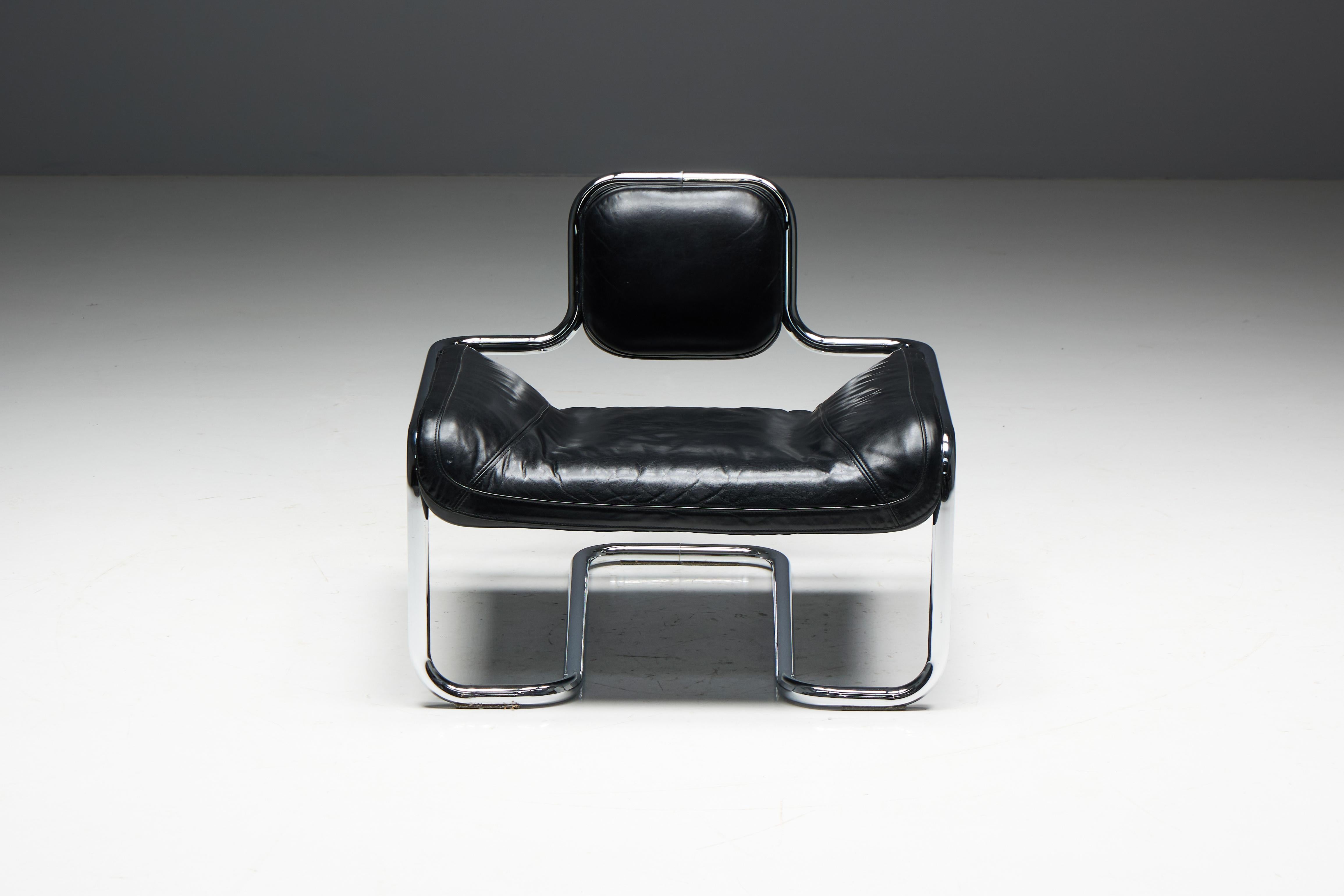 Mid-Century Modern 'Limande' Low Easy Chair by Kwok Hoi Chan, France, 1970s