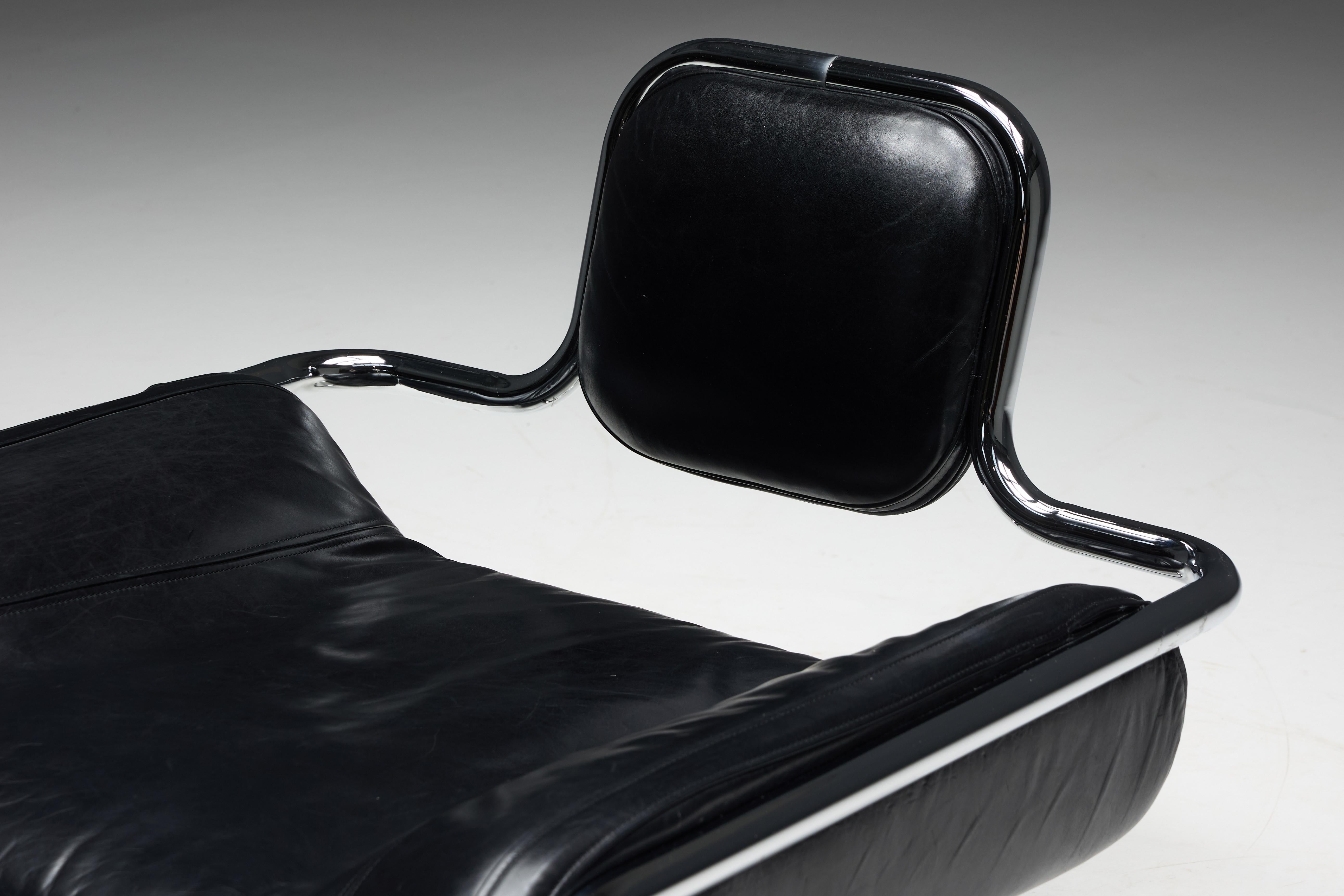 French 'Limande' Low Easy Chair by Kwok Hoi Chan, France, 1970s