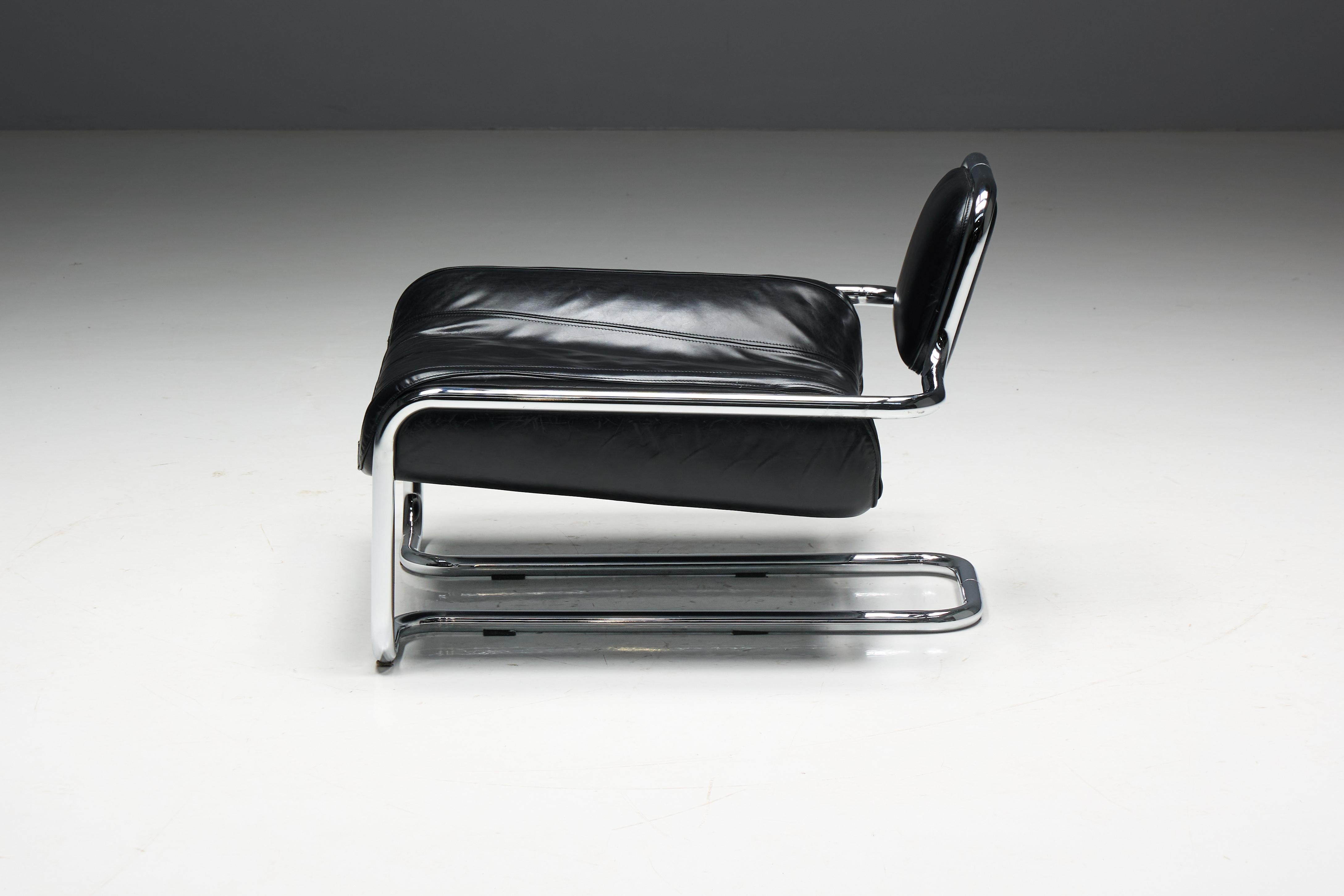 Late 20th Century 'Limande' Low Easy Chair by Kwok Hoi Chan, France, 1970s