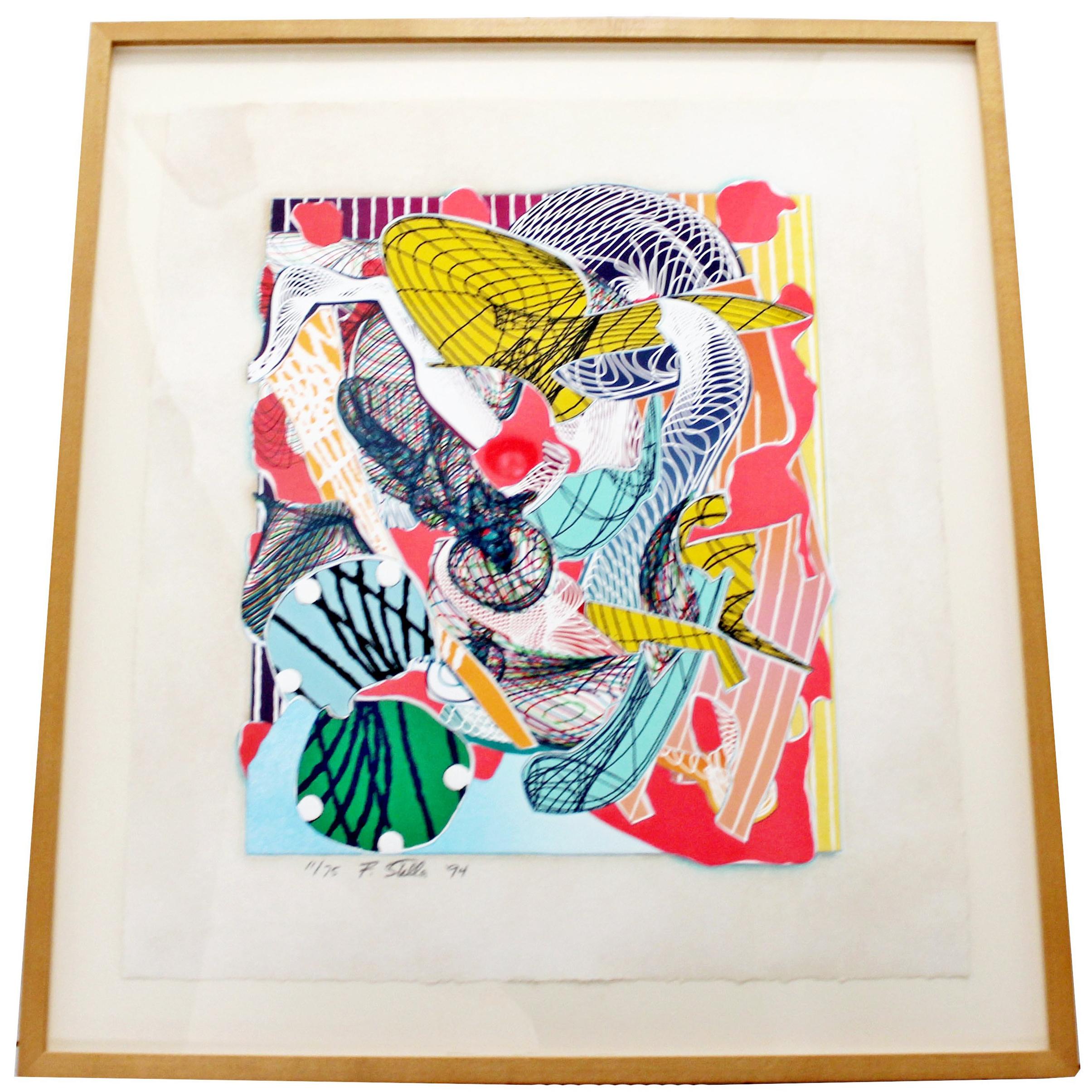 Limanora Silkscreen Framed and Signed by Frank Stella Dated 1994