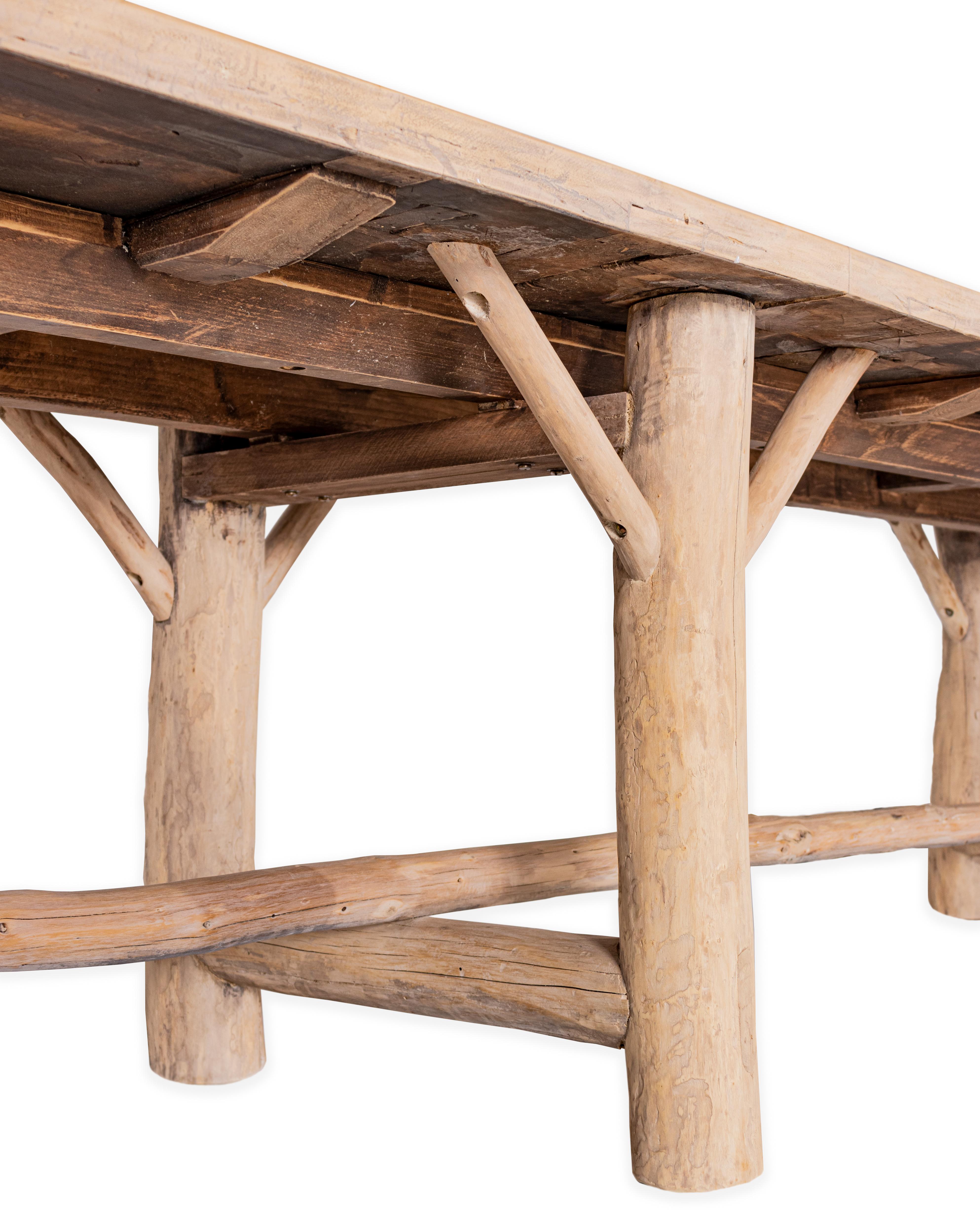 Rustic Limb and Trunk Motif Dining Table For Sale