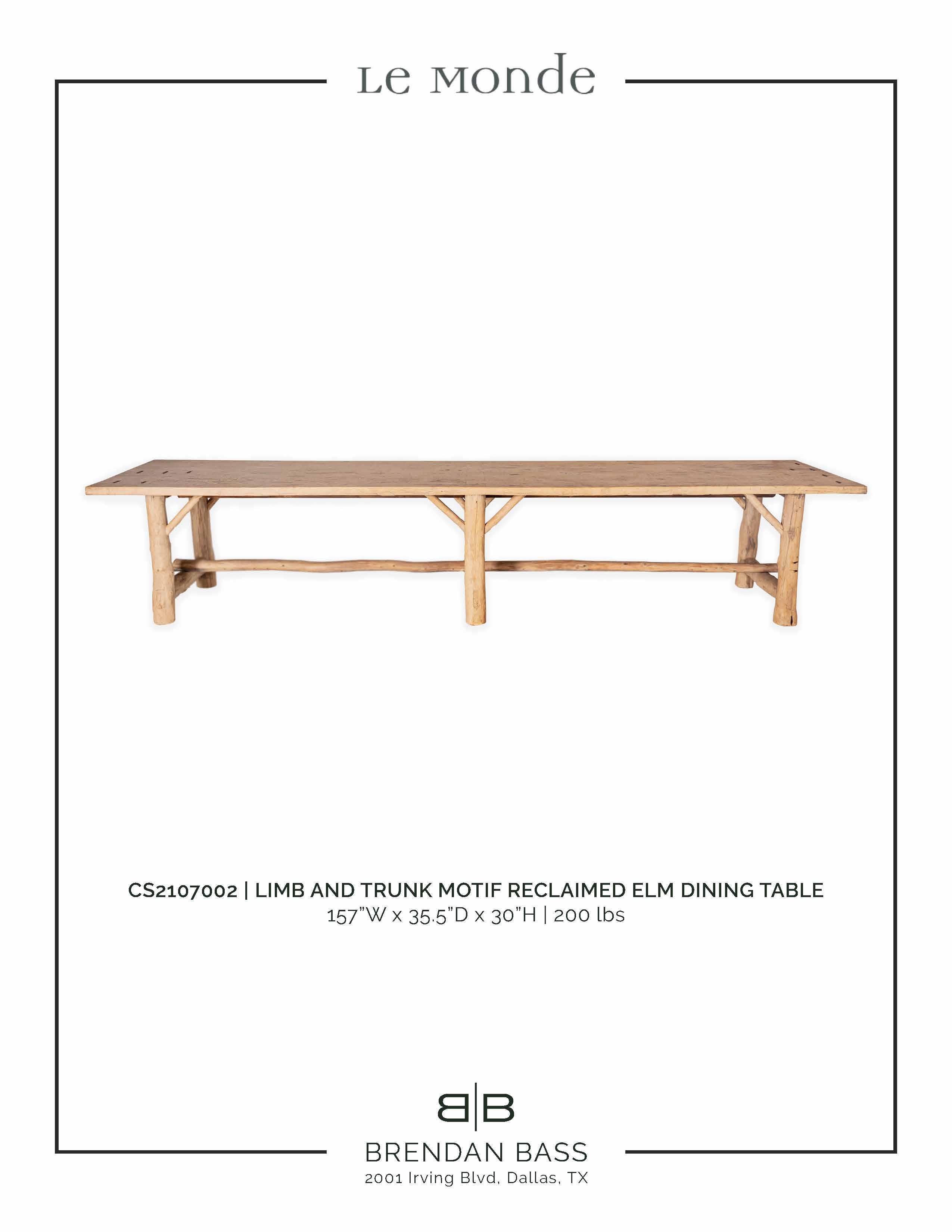 Contemporary Limb and Trunk Motif Dining Table For Sale
