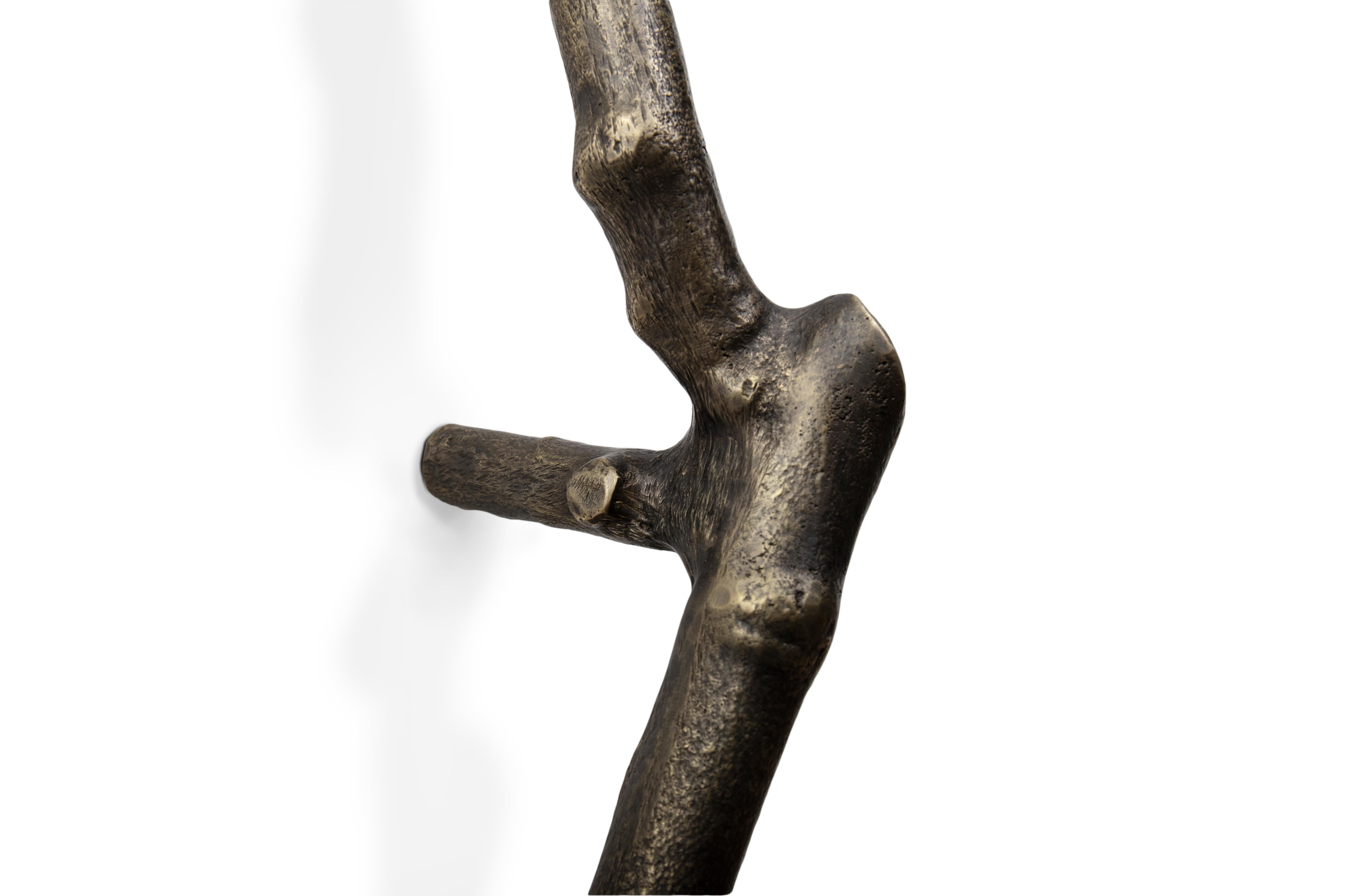 Portuguese Limb Door Pull - Handcrafted Aged Brass - PullCast For Sale