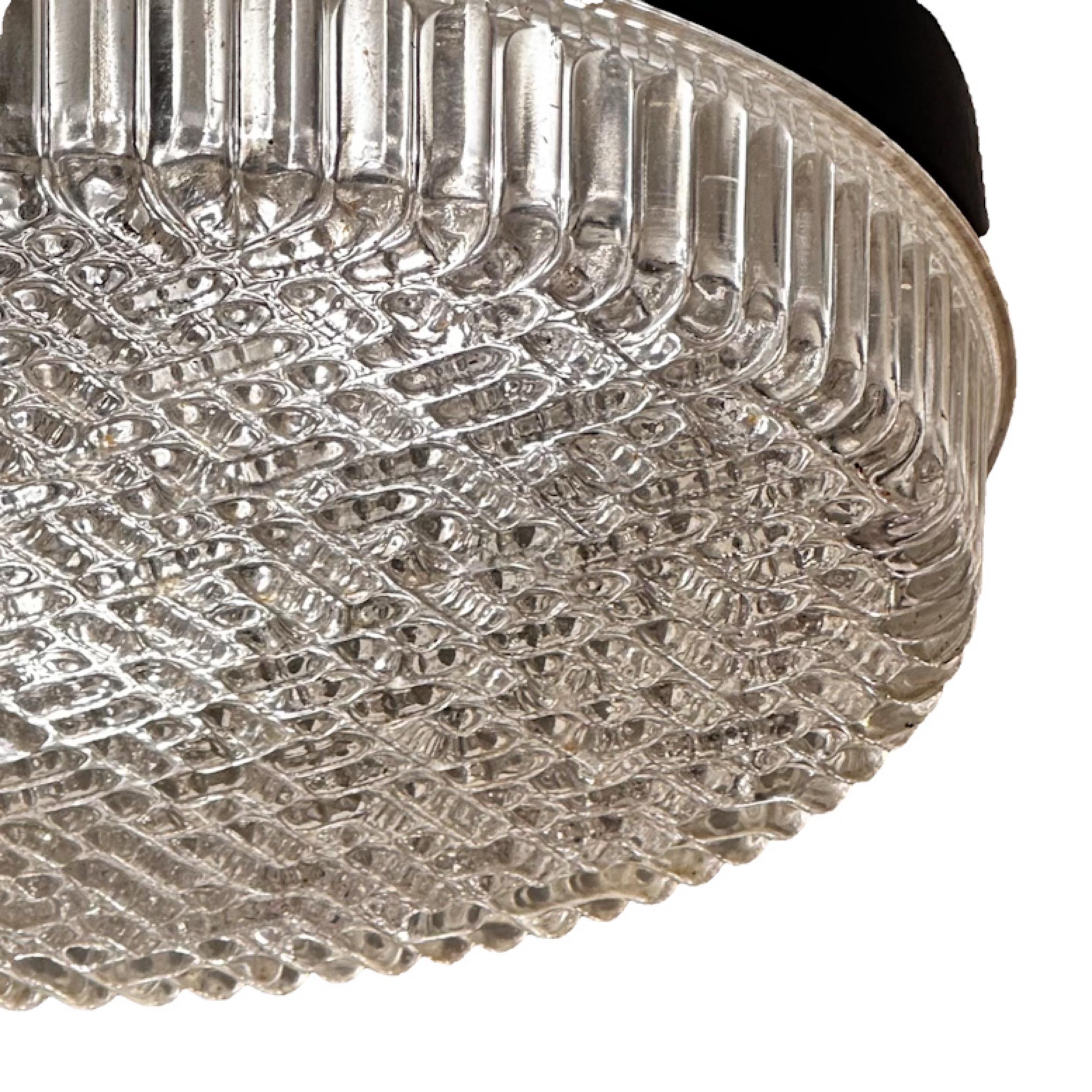 German Limburg Attributed Bubble Glass Flush Mount Ceiling Light 1970s For Sale