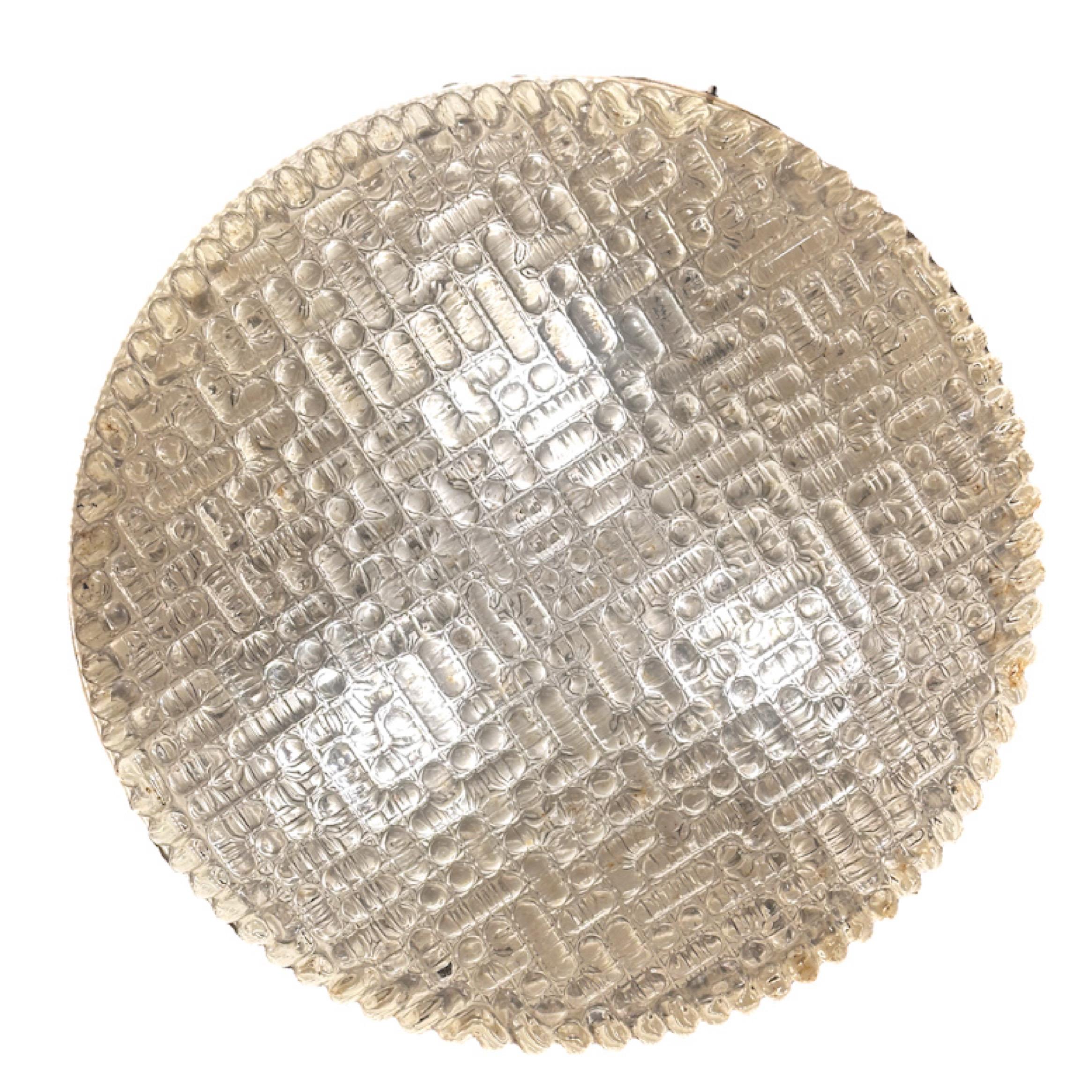 Molded Limburg Attributed Bubble Glass Flush Mount Ceiling Light 1970s For Sale