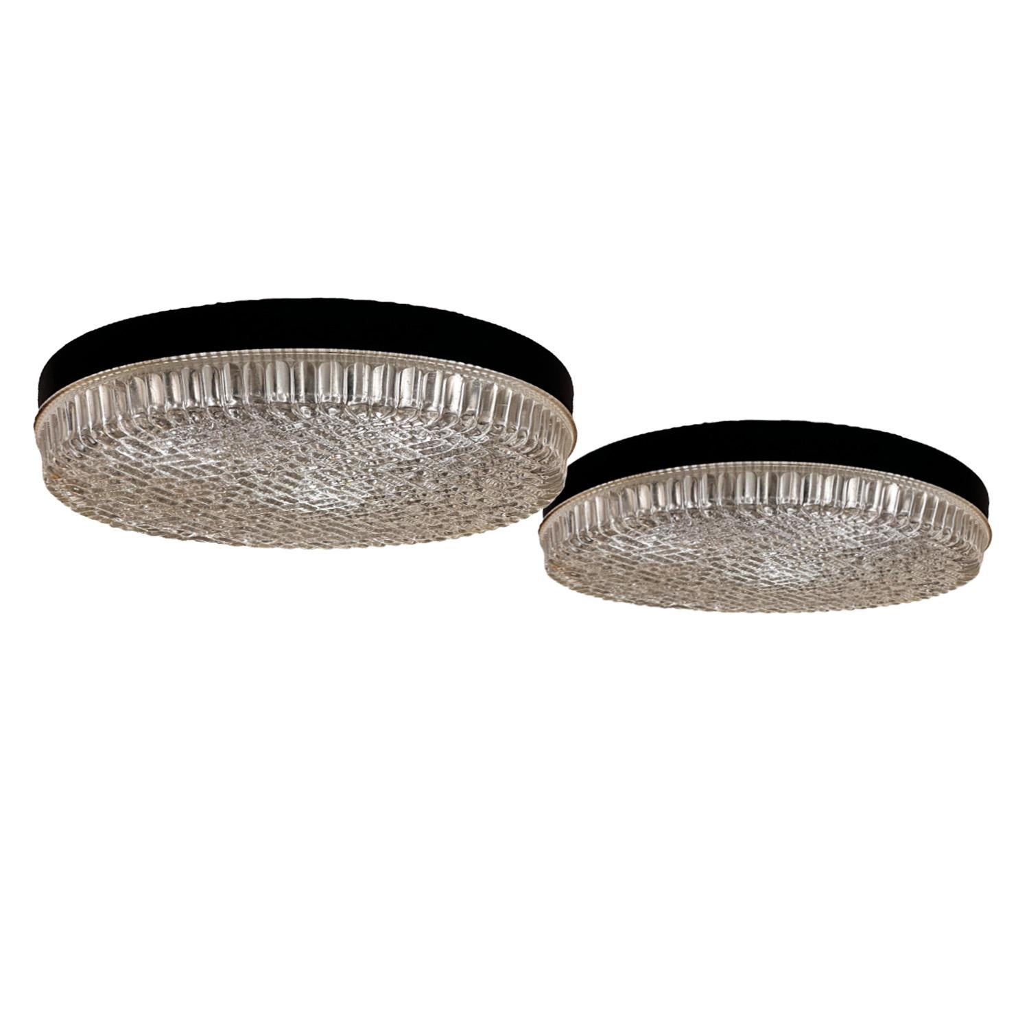20th Century Limburg Attributed Bubble Glass Flush Mount Ceiling Light 1970s For Sale