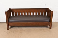 Limbert Antique Mission Oak Arts and Crafts Settle Sofa, Newly Restored