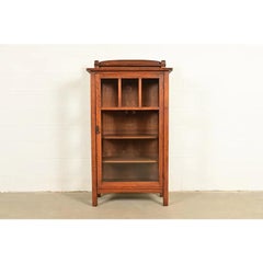 Limbert Antike Mission Eiche Arts & Crafts Bücherregal oder China Cabinet, CIRCA 1910