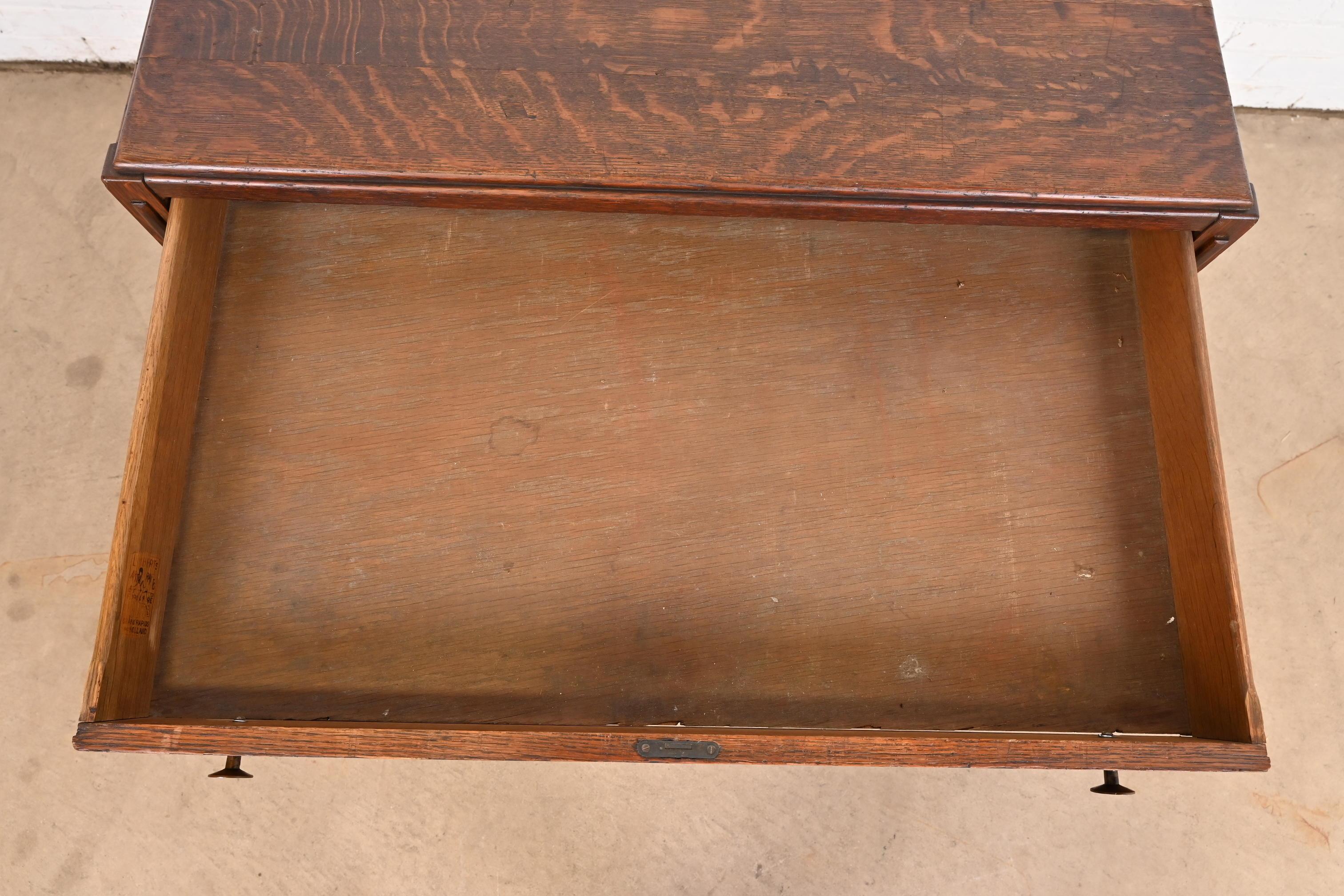 20th Century Limbert Antique Mission Oak Arts & Crafts Desk or Library Table, Circa 1900
