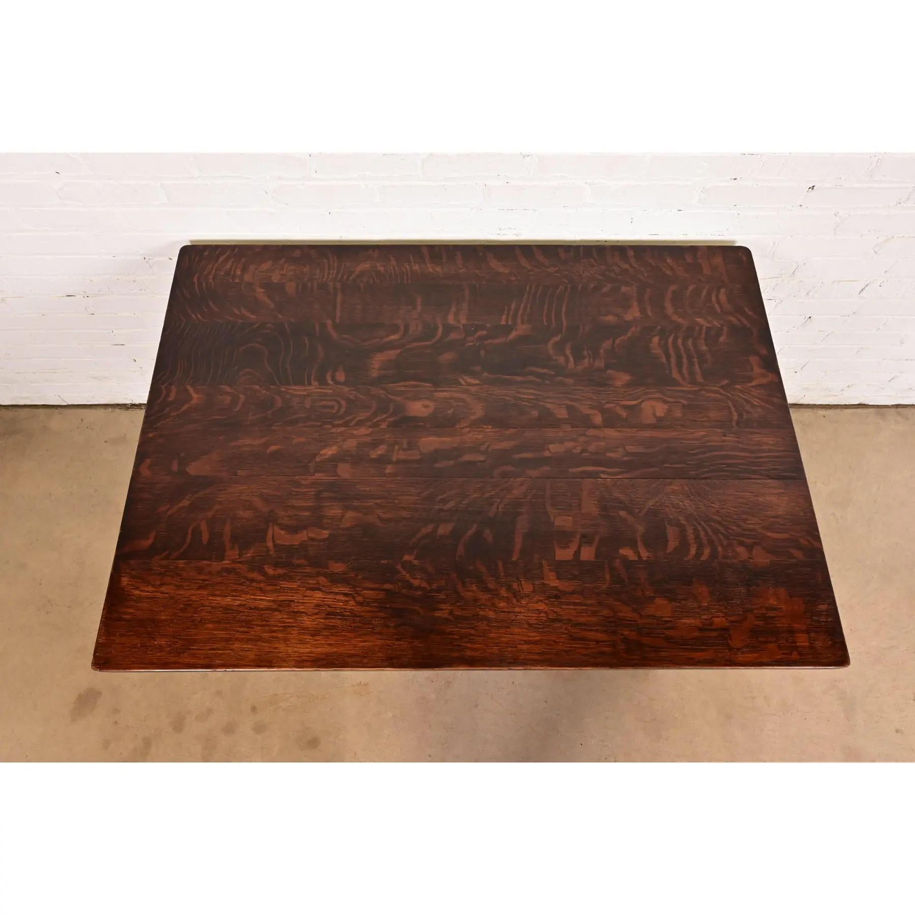 Limbert Antique Mission Oak Arts & Crafts Desk or Library Table, Circa 1910 For Sale 3