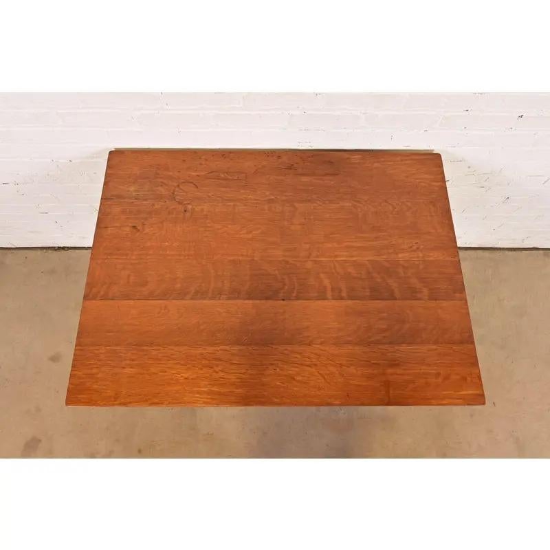 Limbert Antique Mission Oak Arts & Crafts Desk or Library Table, Circa 1910 For Sale 5