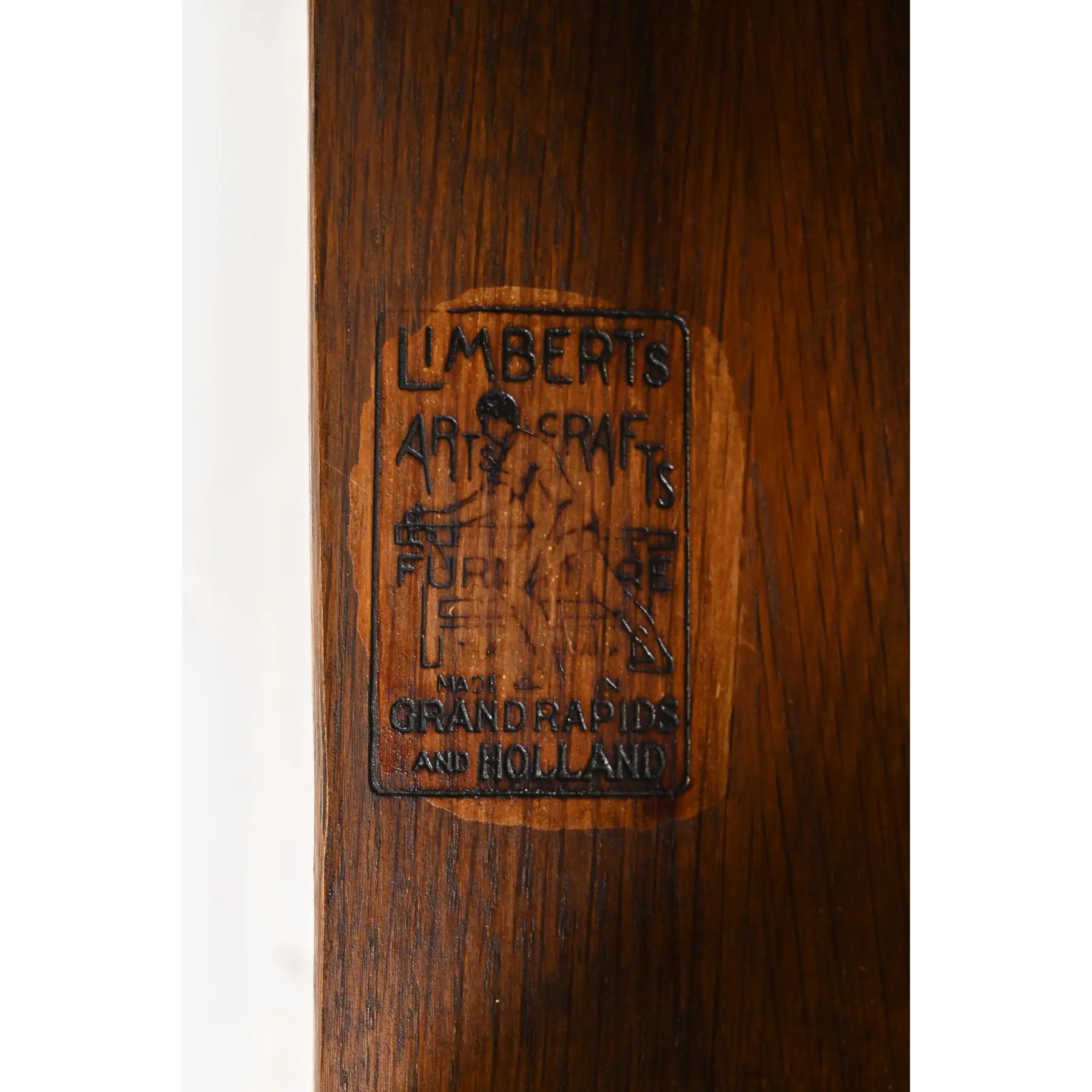 Limbert Antique Mission Oak Arts & Crafts Desk or Library Table, Circa 1910 For Sale 2