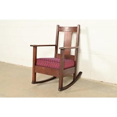 Limbert Antique Mission Oak Arts & Crafts Rocking Chair, Circa 1910