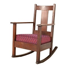 Limbert Antique Mission Oak Arts & Crafts Rocking Chair, Circa 1910