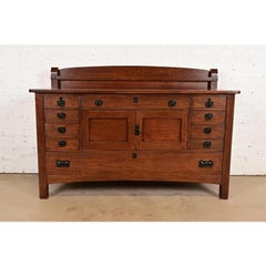 Limbert Antique Mission Oak Arts & Crafts Sideboard Buffet, Newly Refinished