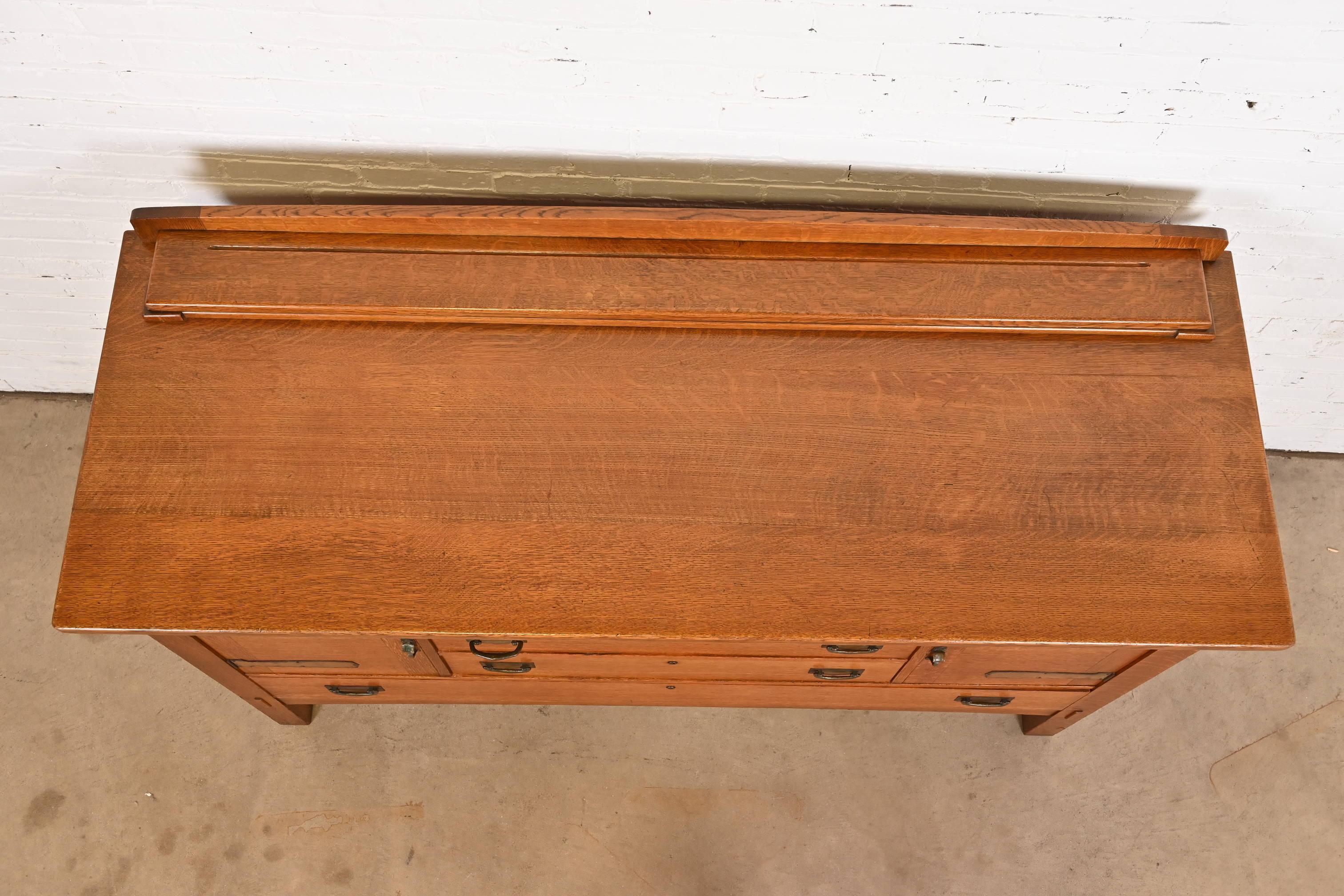 Limbert Antique Mission Oak Arts & Crafts Sideboard Buffet or Bar Cabinet 3