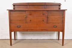 Buffet ou meuble de bar Limbert Antique Mission Arts & Craft Oak Sideboard Buffet ou meuble de bar