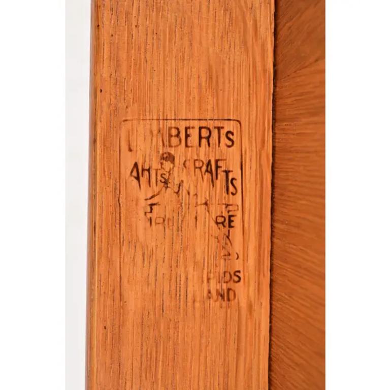 Limbert Antique Mission Oak Arts & Crafts Turtle Top Writing Desk, Refinished For Sale 1