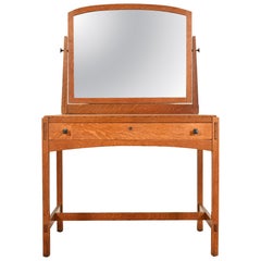 Limbert Antique Mission Oak Arts & Crafts Vanity or Dressing Table, Circa 1910