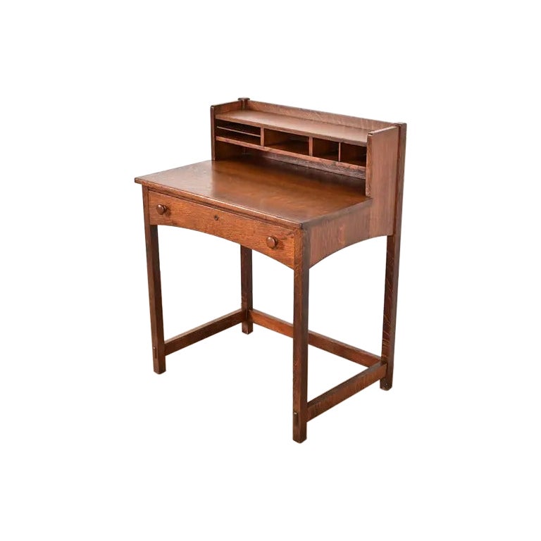 Limbert Antique Mission Oak Arts 
Crafts Writing Desk, Circa 1910