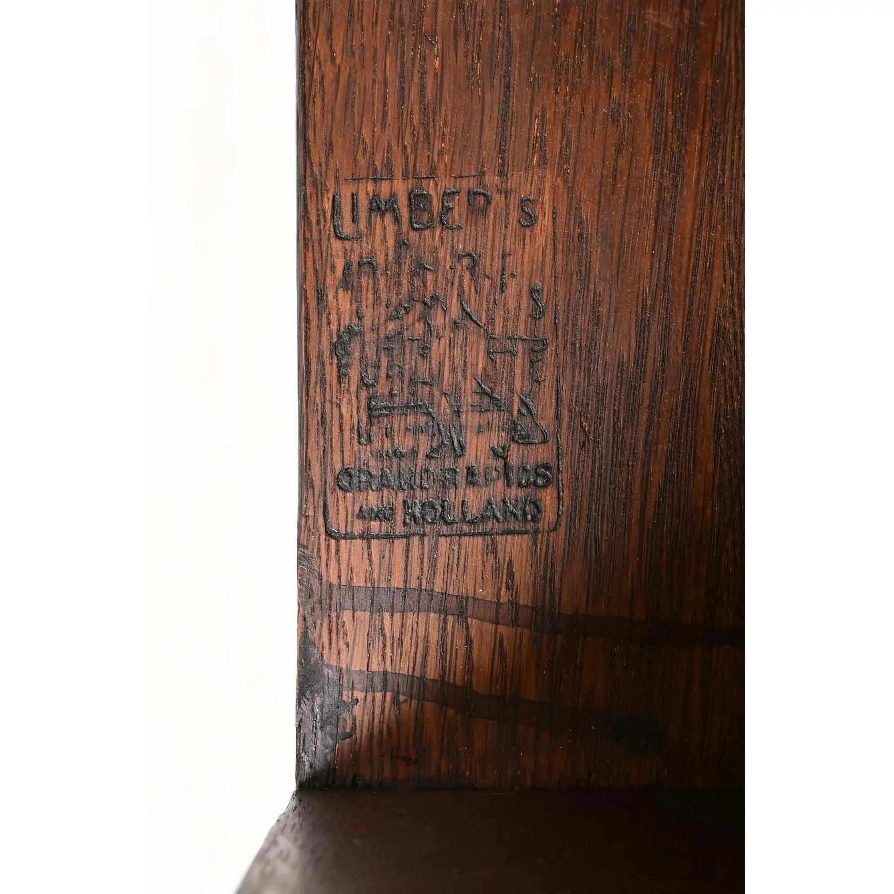 Limbert Antiker Missions-Schreibtisch oder Bibliothekstisch aus Eiche im Arts and Crafts-Stil im Angebot 4