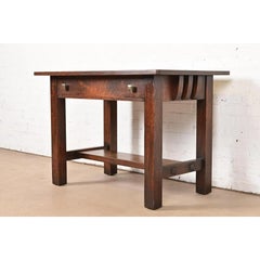 Limbert Antique Mission Oak Arts & Crafts Writing Desk or Library Table