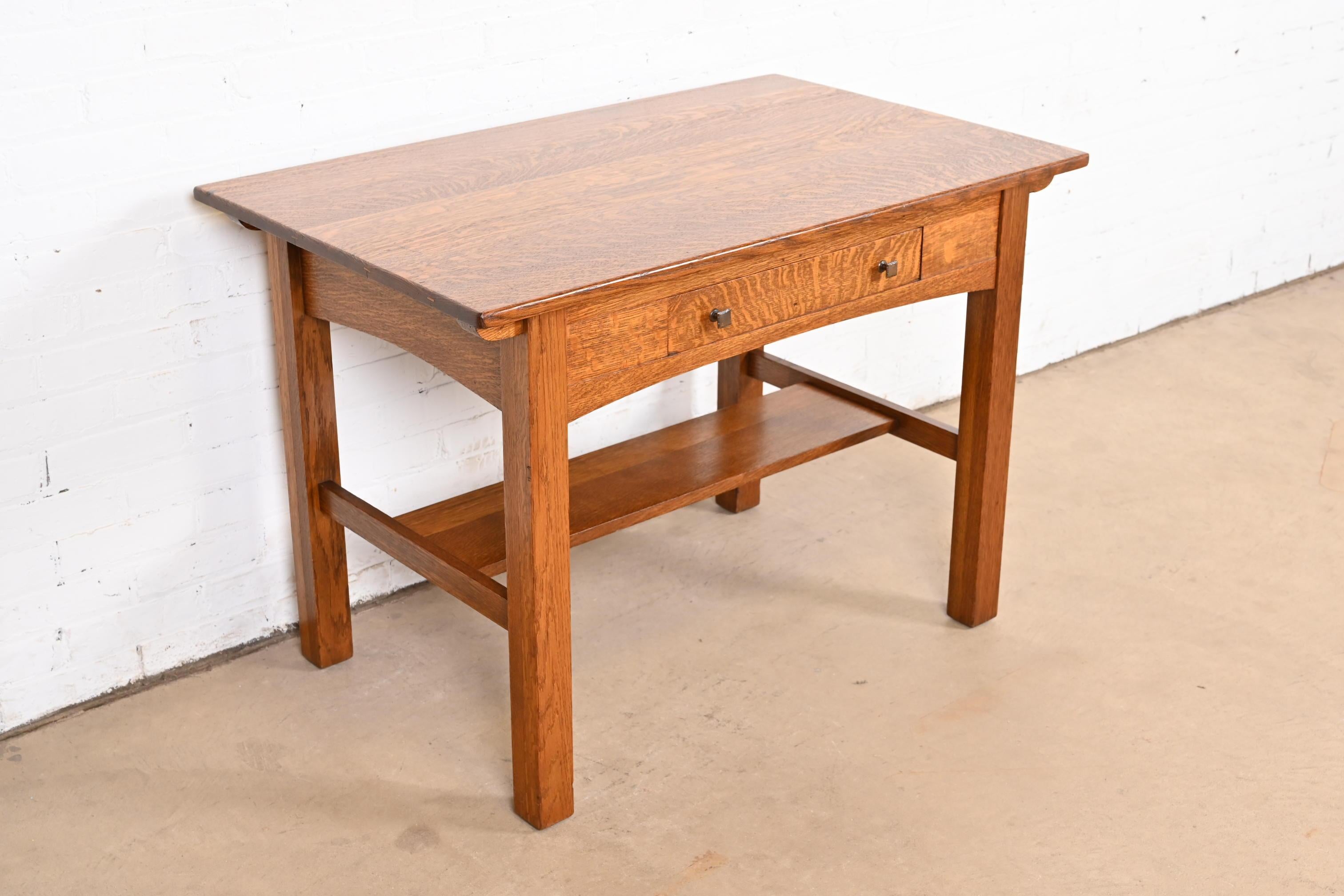 Escritorio o Mesa de Biblioteca Limbert Antique Mission Oak Arts & Crafts Artes y manualidades en venta