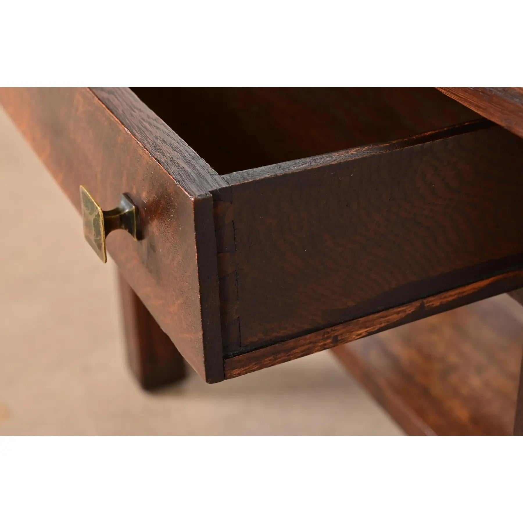 Limbert Antiker Missions-Schreibtisch oder Bibliothekstisch aus Eiche im Arts and Crafts-Stil im Angebot 2
