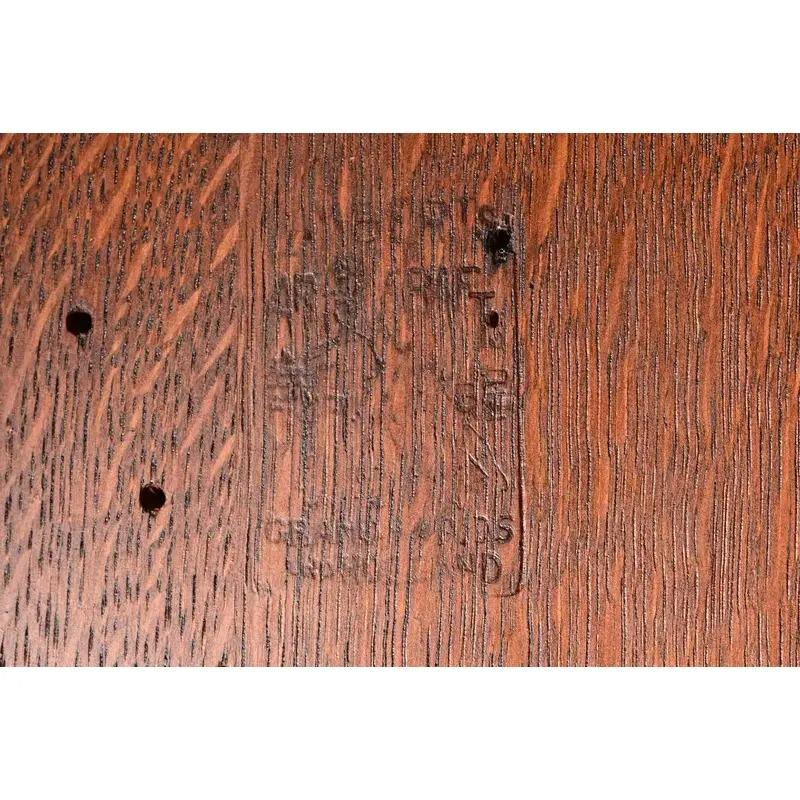 Limbert Table de salle à manger à rallonge en Oak Antiques Arts & Crafts, nouvellement repeinte en vente 7