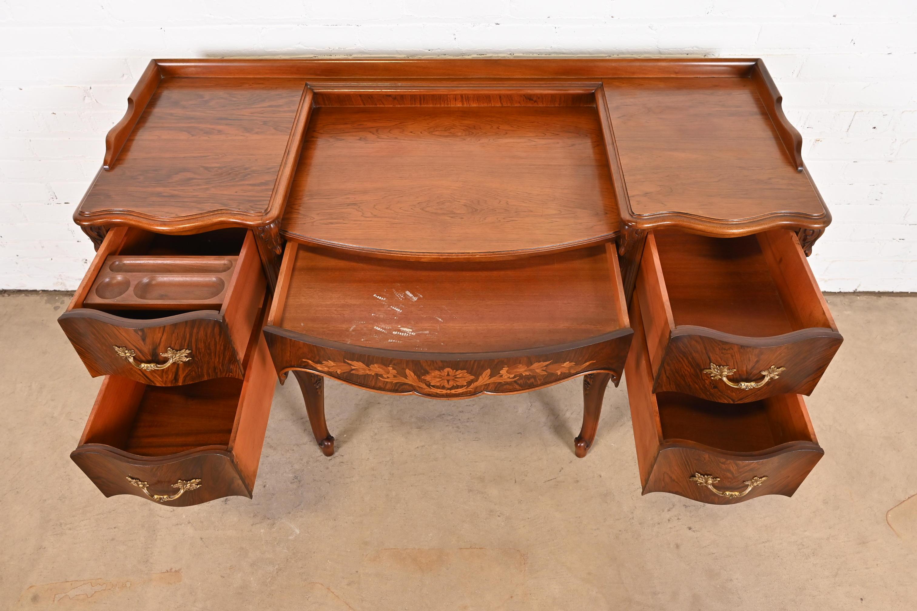 Limbert French Provincial Louis XV Carved Rosewood Vanity, 1920s 1
