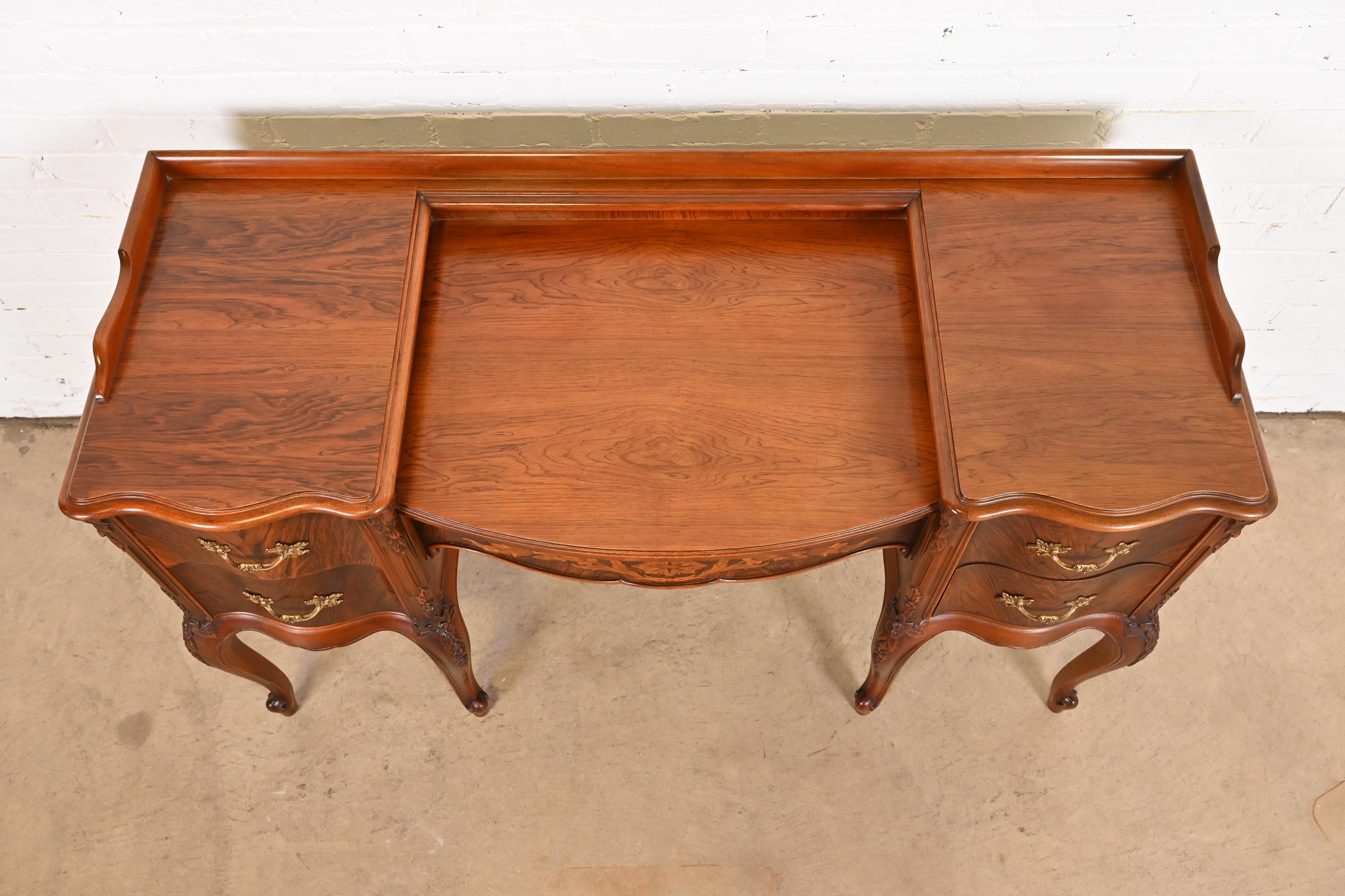 Limbert French Provincial Louis XV Carved Rosewood Vanity, 1920s 3