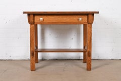 Limbert Mission Oak Arts & Crafts Desk or Library Table, Newly Restored