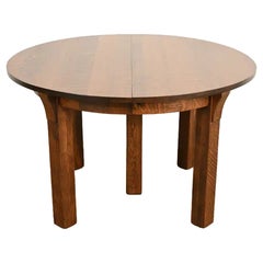 Limbert Mission Oak Arts & Crafts Extension Dining Table, Newly Refinished