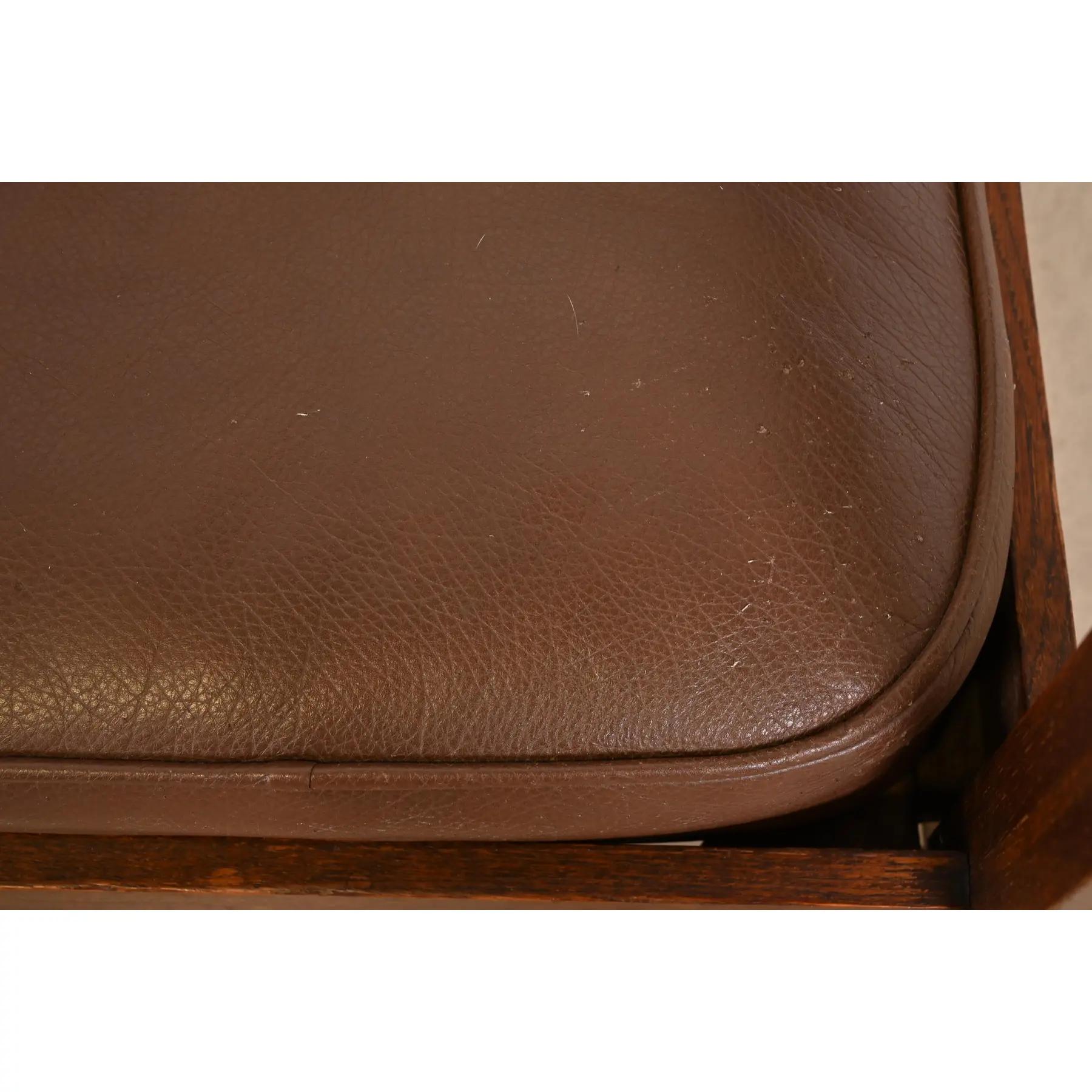 Divano o poltrona a bracci aperti in Oak Mission Arts & Crafts, CIRCA 1900 in vendita 2