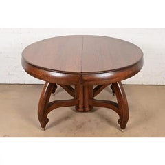 Limbert Style Antique Arts & Crafts Extension Dining Table, Newly Refinished