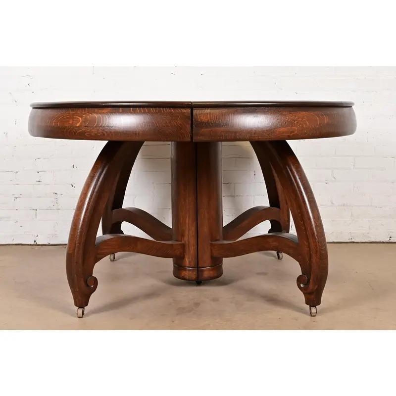 Arts and Crafts Tavolo da pranzo allungabile in stile Limbert, appena rifinito in vendita