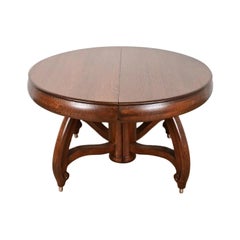 Limbert Style Antique Arts & Crafts Extension Dining Table, Newly Refinished