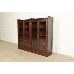Limbert Style Antique Arts & Crafts Mahogany Bookcase Cabinet, Newly Refinished