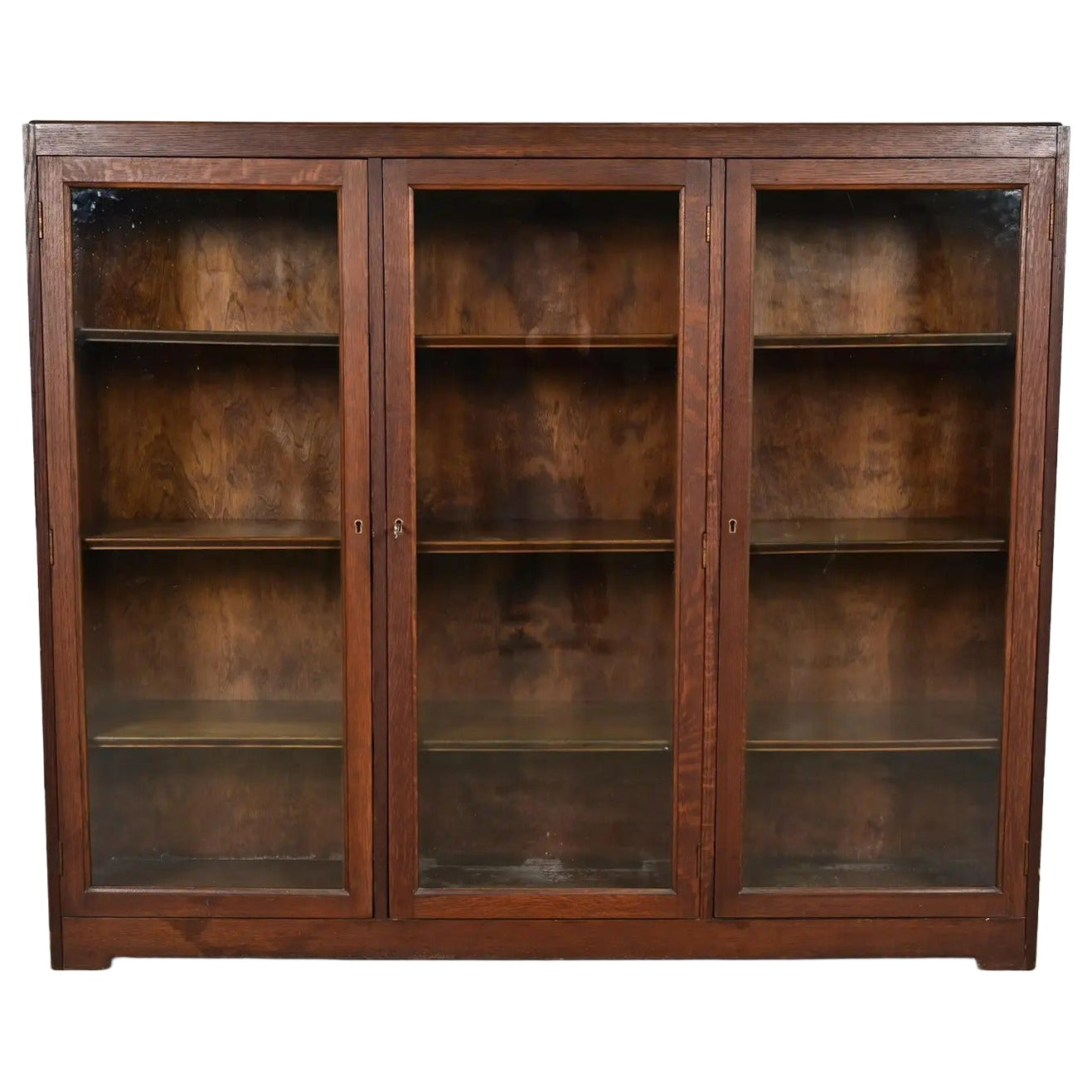 Mobile libreria triplo in stile Limbert in quercia Mission Arts & Crafts