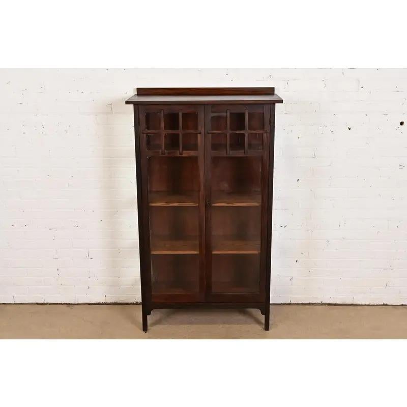 Arts and Crafts Mobile libreria in stile Limbert, Mission Arts & Crafts, Circa 1900 in vendita