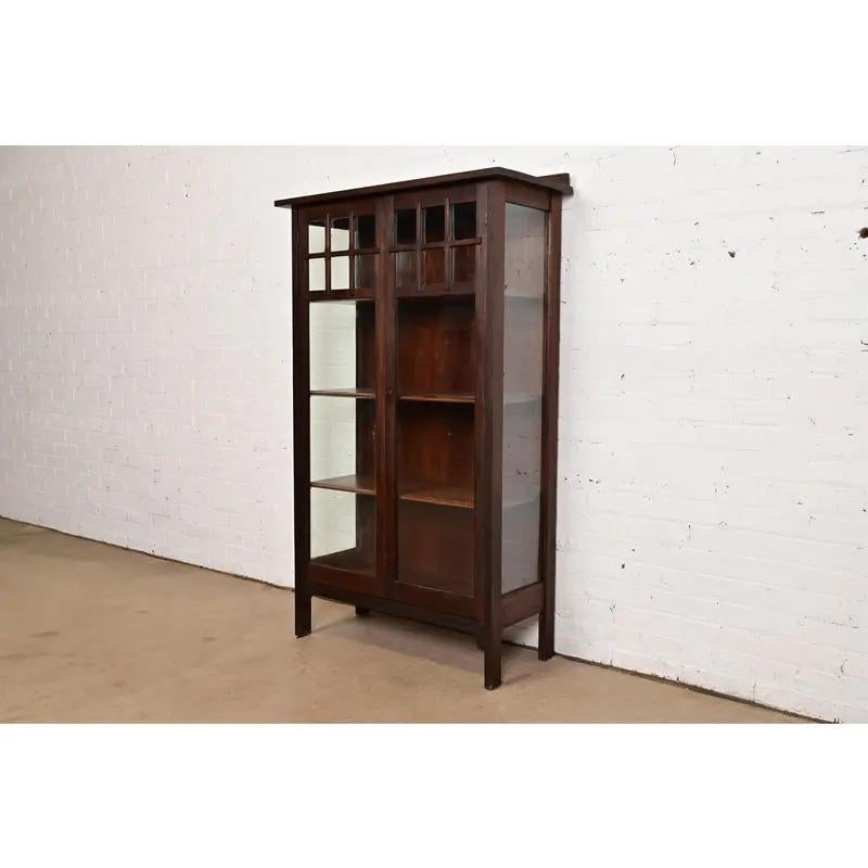 Americano Mobile libreria in stile Limbert, Mission Arts & Crafts, Circa 1900 in vendita