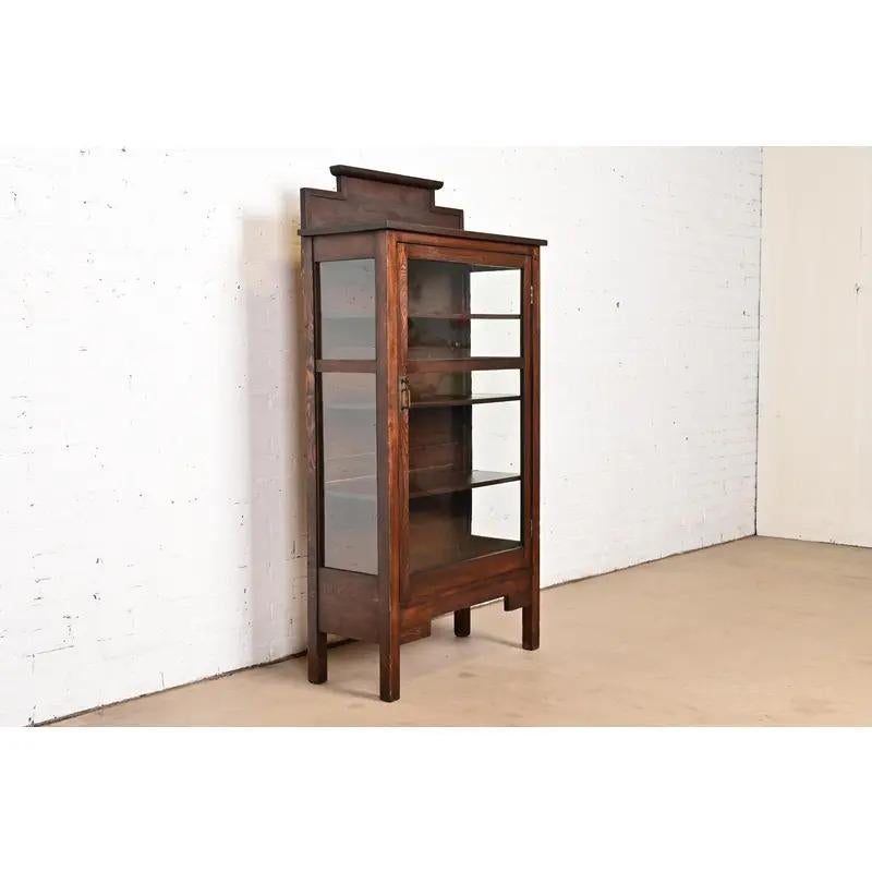 Americano Libreria Mission Arts & Crafts in stile Limbert in quercia, circa 1905 in vendita