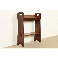 Limbert Style Antique Mission Oak Arts & Crafts Cutout Book Trough, Circa 1910